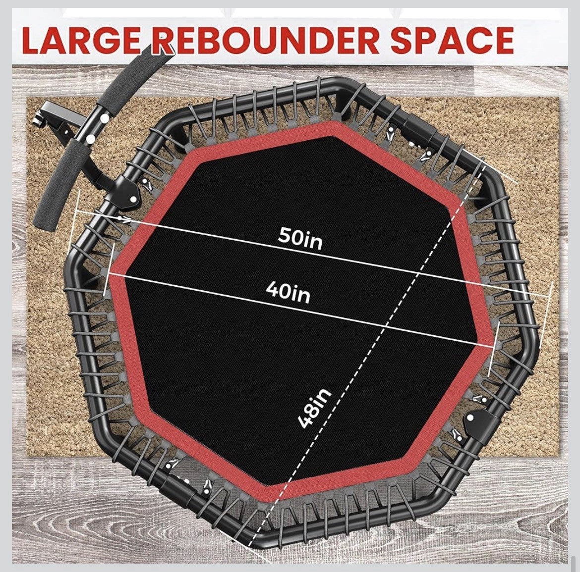 50' Octagonal Rebounder Trampoline for Adults, Fitness