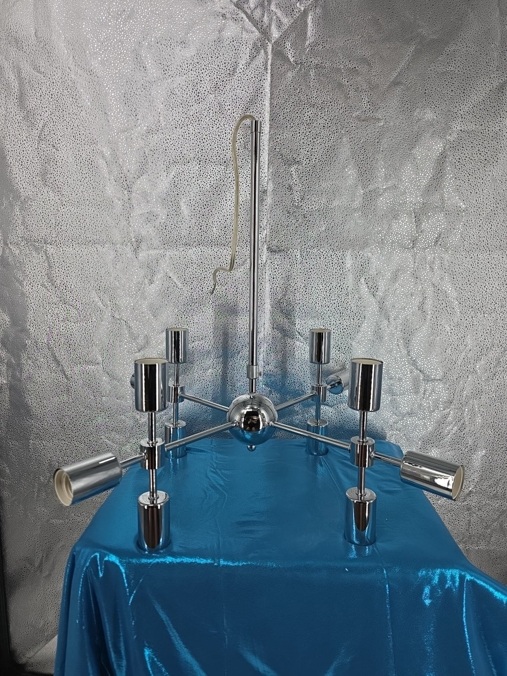 12-Light Nickle Mid-Century Pendant Ceiling Light