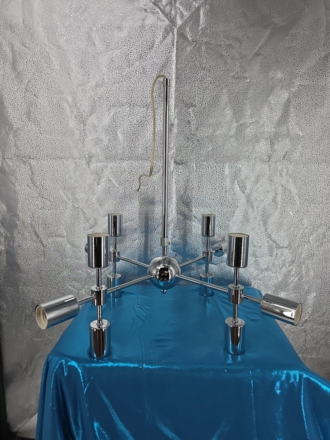 12-Light Nickle Mid-Century Pendant Ceiling Light