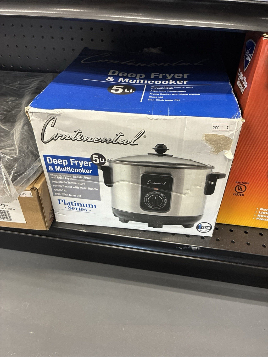5 Lt. Electric Deep Fryer and Multi Cooker Stainless Steel Platinum Series