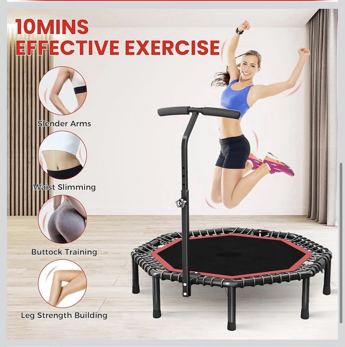 50' Octagonal Rebounder Trampoline for Adults, Fitness
