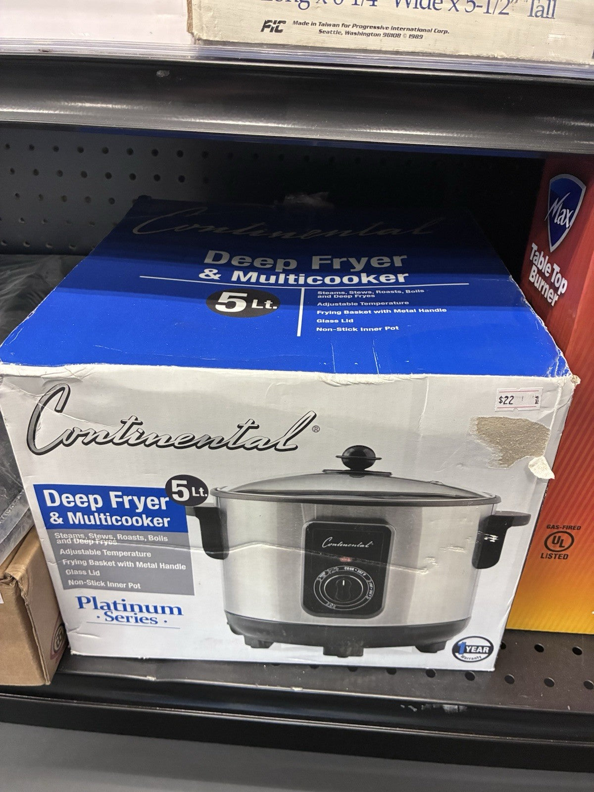 5 Lt. Electric Deep Fryer and Multi Cooker Stainless Steel Platinum Series