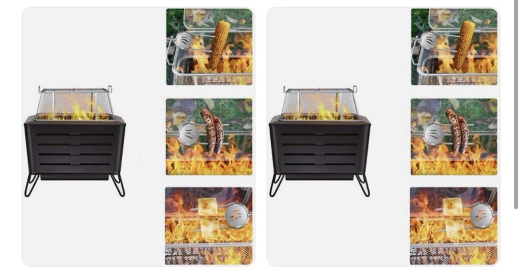 AJinTeby Fire Pit Screen and Poker, 18" x11 x7 stainless steel