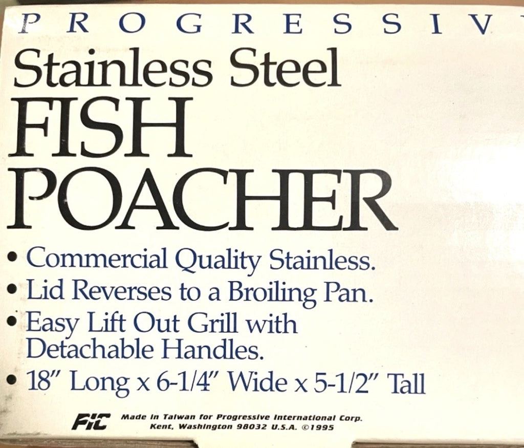Large 18" Stainless Steel Fish Poacher Steamer w Handles Fisherman Cooking