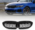 Gloss Black Diamond Front Kidney Grille Compatible for 2019-2022 BMW 3 Series