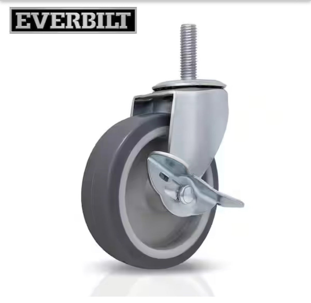 Everbilt 4in Swivel Stem Caster Wheel w/ Brake 130lb Heavy Duty (1 Wheel)