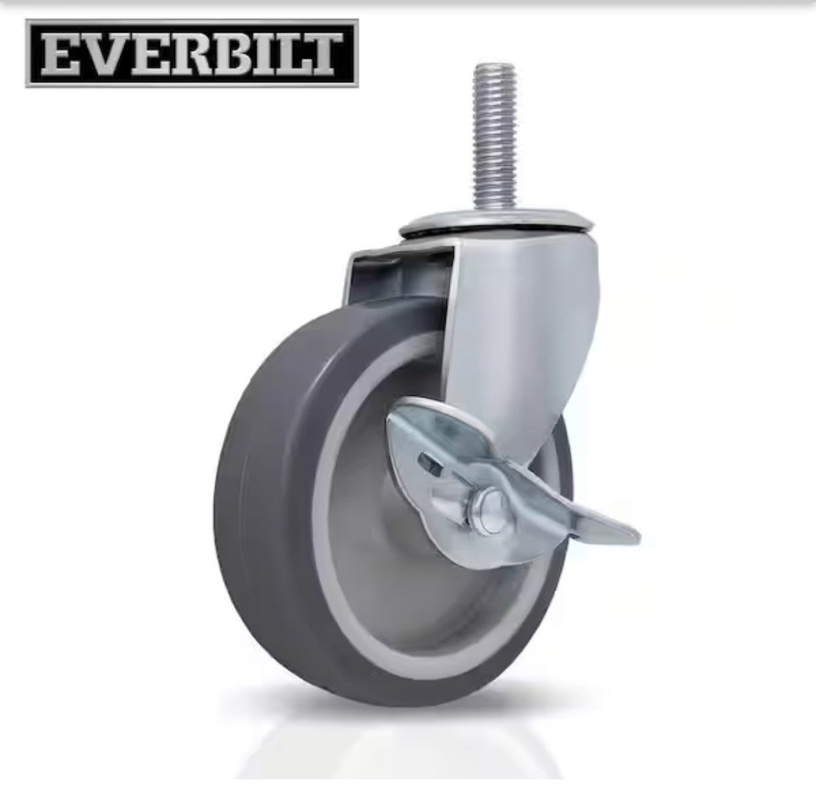 Everbilt 4in Swivel Stem Caster Wheel w/ Brake 130lb Heavy Duty (1 Wheel)