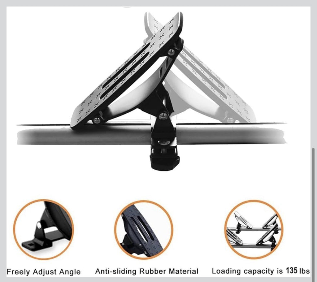 135LB Kayak Saddle, Aluminum Rustless Roof Rack with Black Saddle 