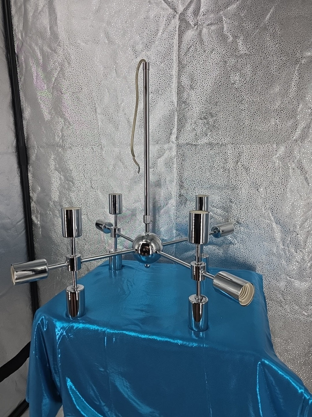 12-Light Nickle Mid-Century Pendant Ceiling Light
