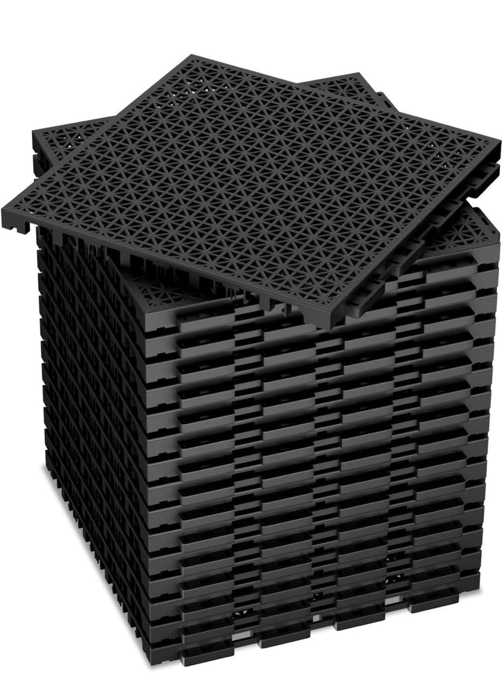 24 Pack Modular Interlocking Cushion Interlocking Floor Tiles with Hole Drain...