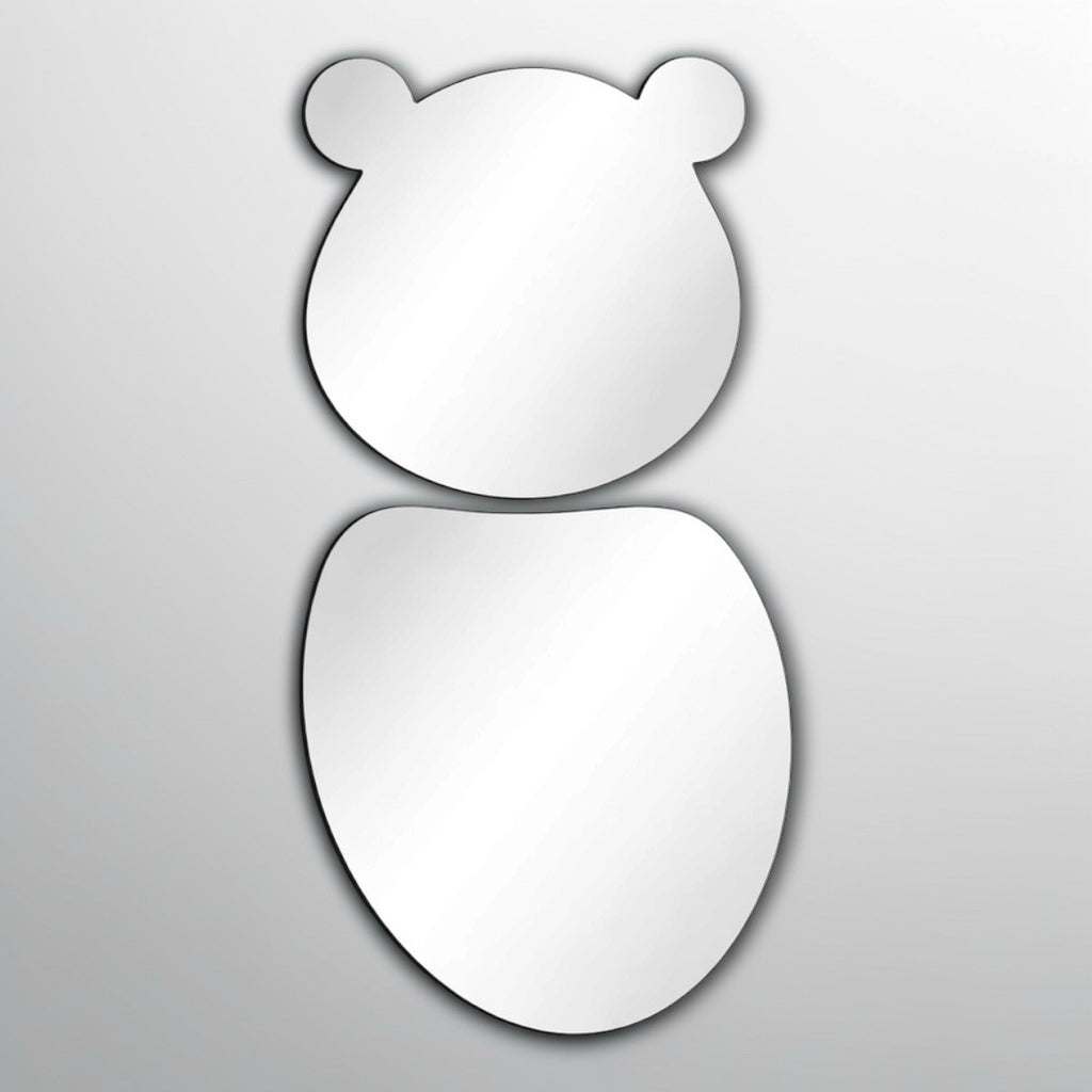Cute Bear Wall Mirror Set Nursery Decor 2 Piece Hanging Mirror