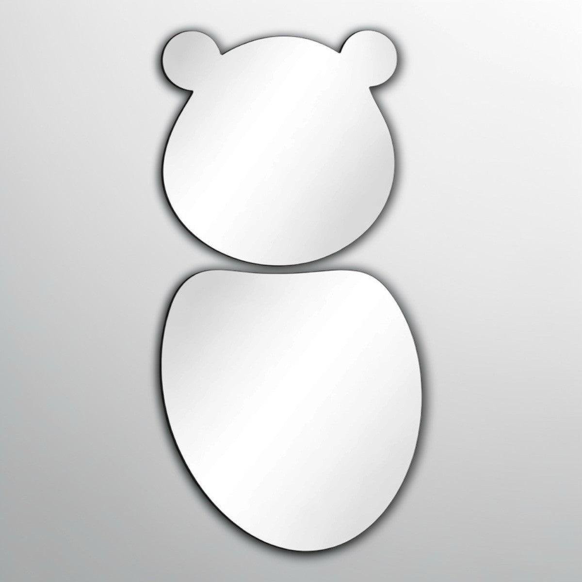 Cute Bear Wall Mirror Set Nursery Decor 2 Piece Hanging Mirror