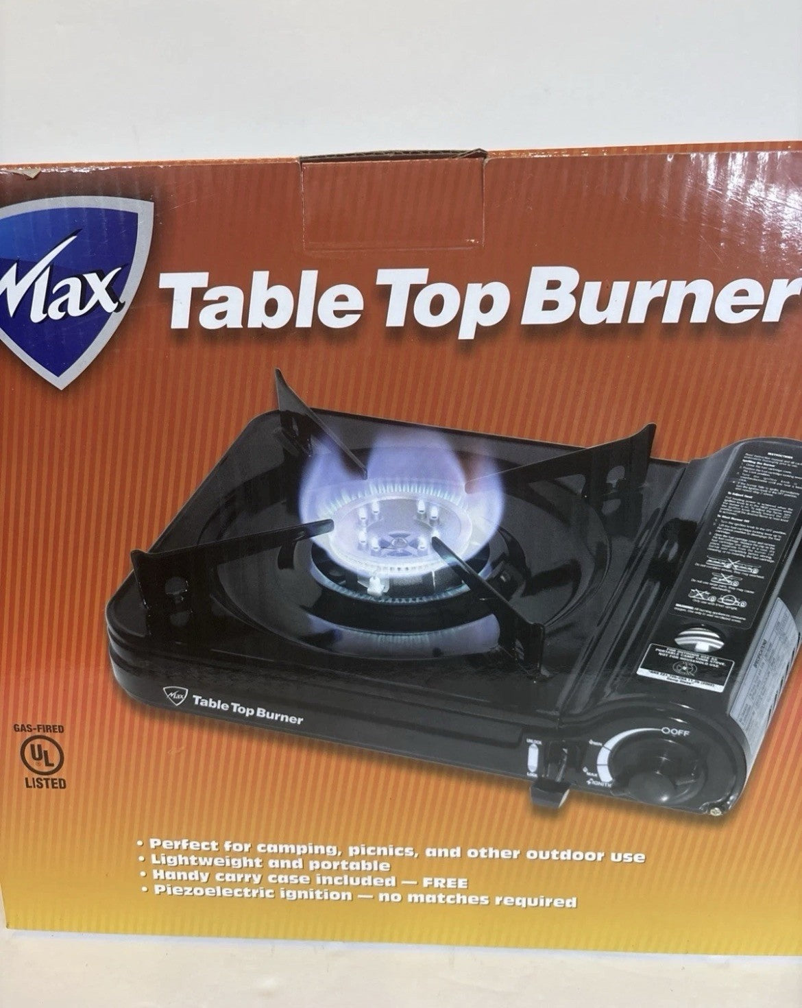 Max Table Top Butane Burner In Box Never Used Original Packaging Camping Stove