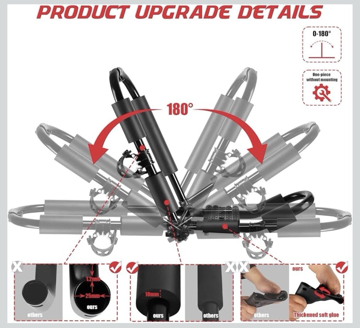 FORWODE Premium Kayak Roof Rack, 2 Pair J-Bar Roof Rack, Folding Adjustable R...