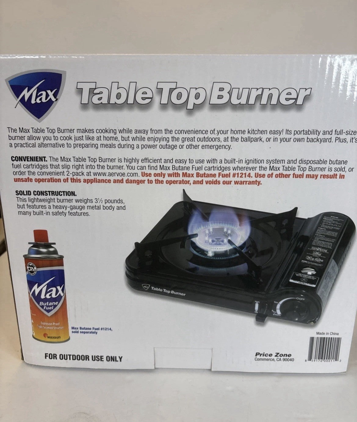 Max Table Top Butane Burner In Box Never Used Original Packaging Camping Stove