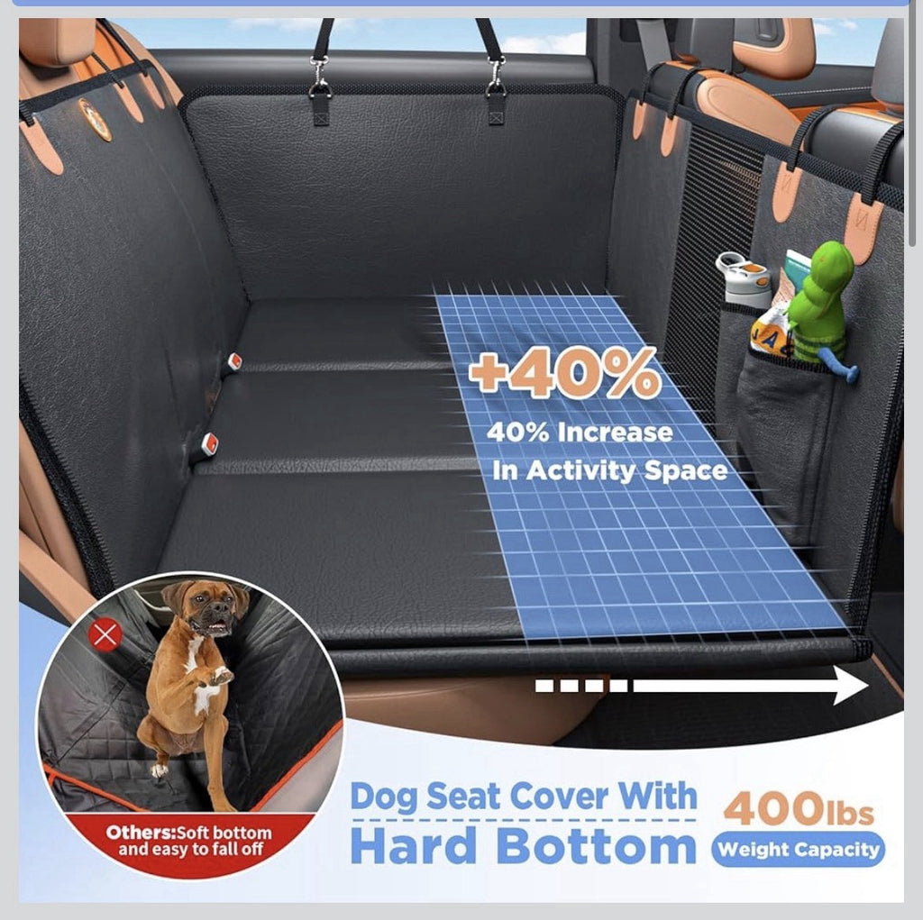 Back Seat Extender for Dogs Waterproof Hard Bottom Car Hammock