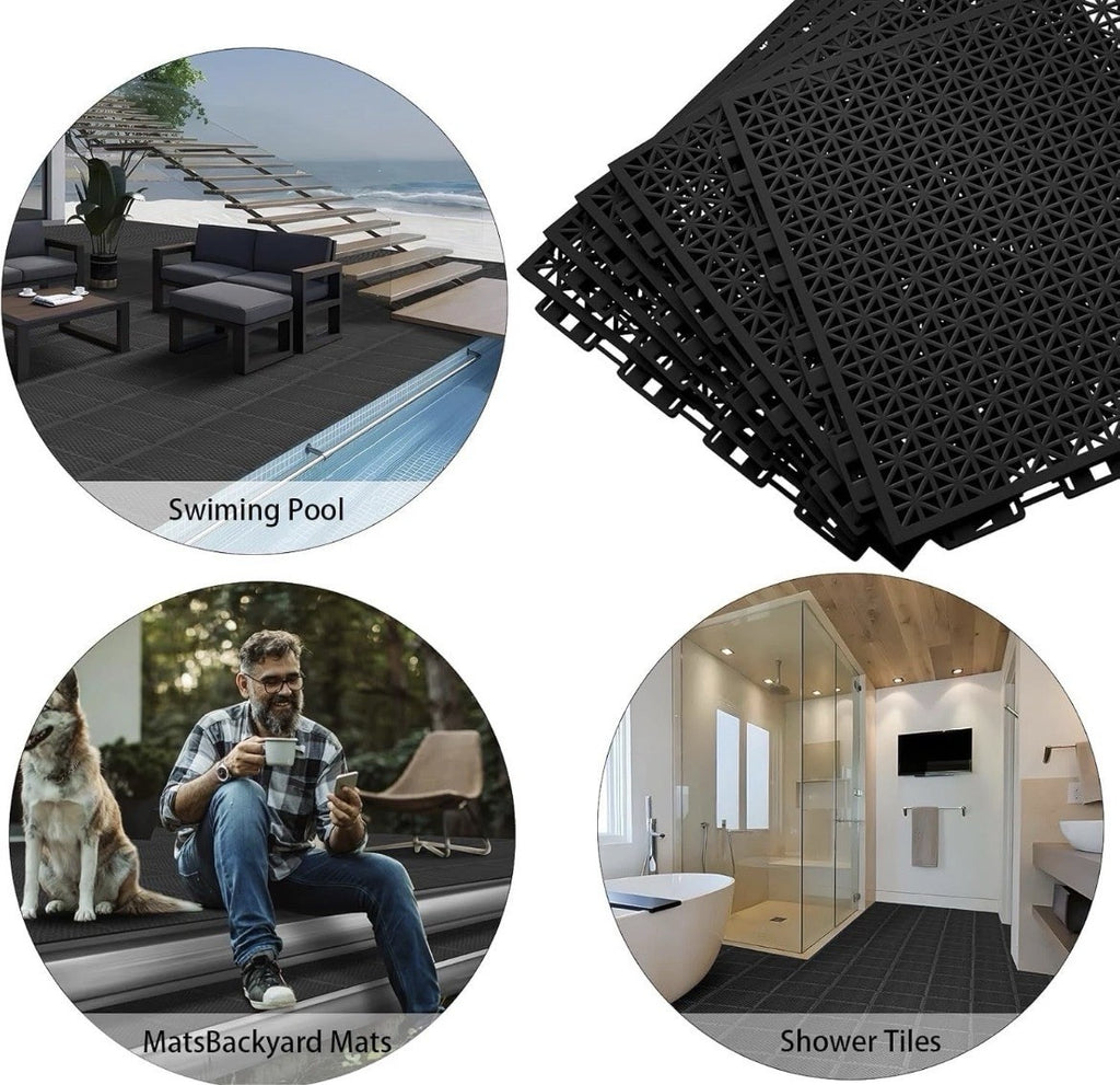 24 Pack Modular Interlocking Cushion Interlocking Floor Tiles 10x10
