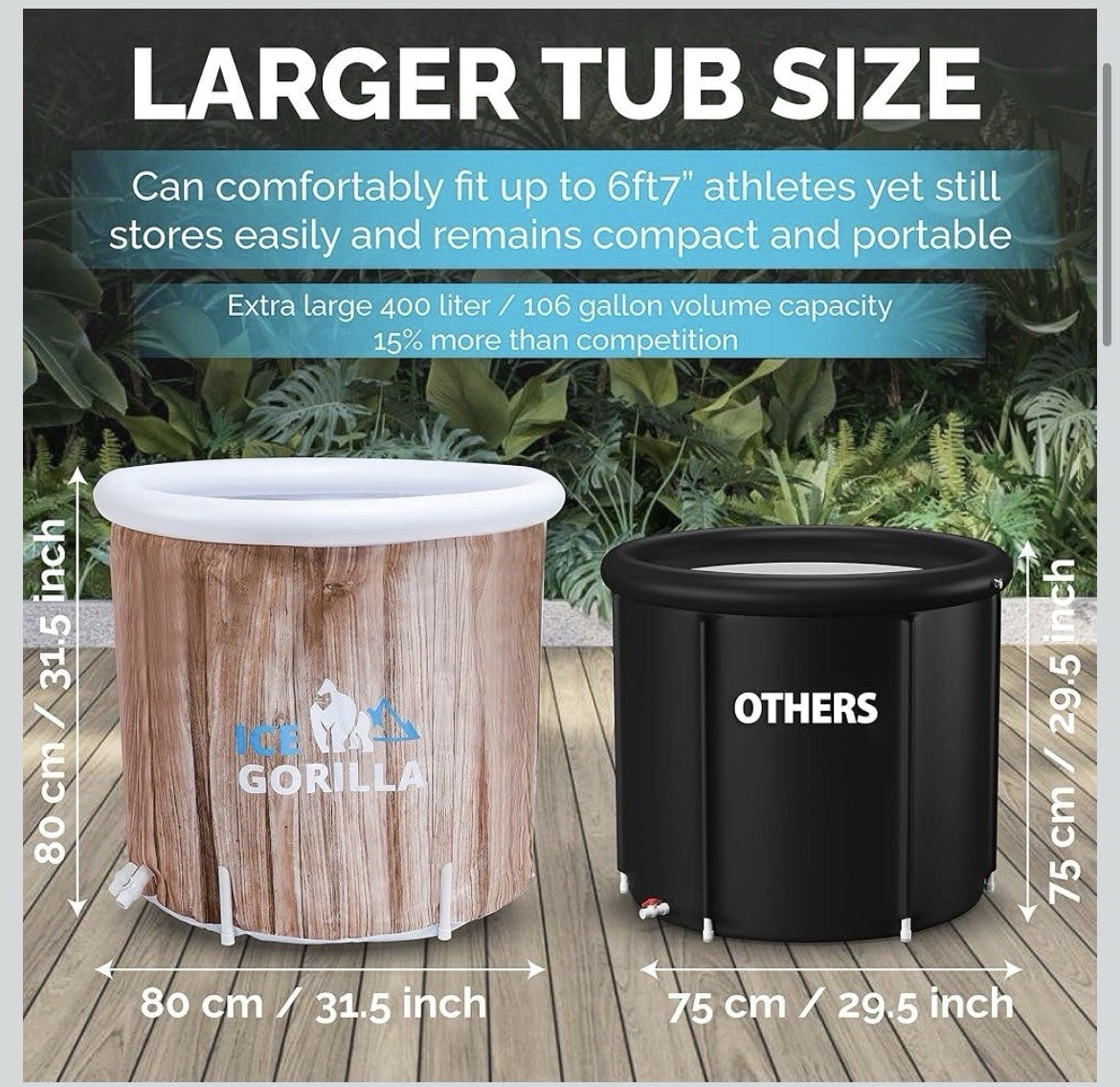 Ice Gorilla Ice Bath Tub for Athletes ,5 Layer Insulated Ice Tub for Cold Plunge