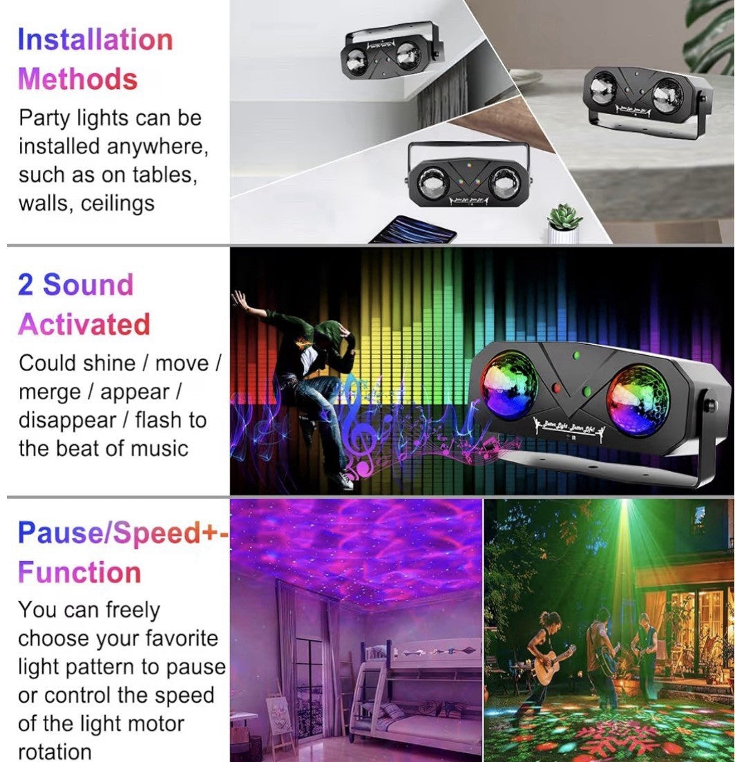 Disco Lights Disco Ball, Sound Activated Party Newly Party Light+Star Light
