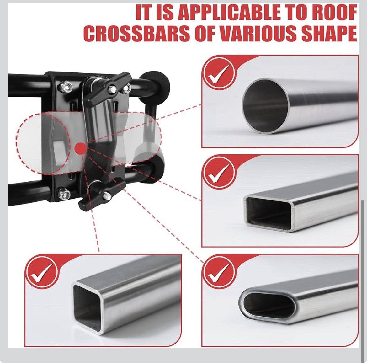 FORWODE Premium Kayak Roof Rack, 2 Pair J-Bar Roof Rack, Folding Adjustable R...