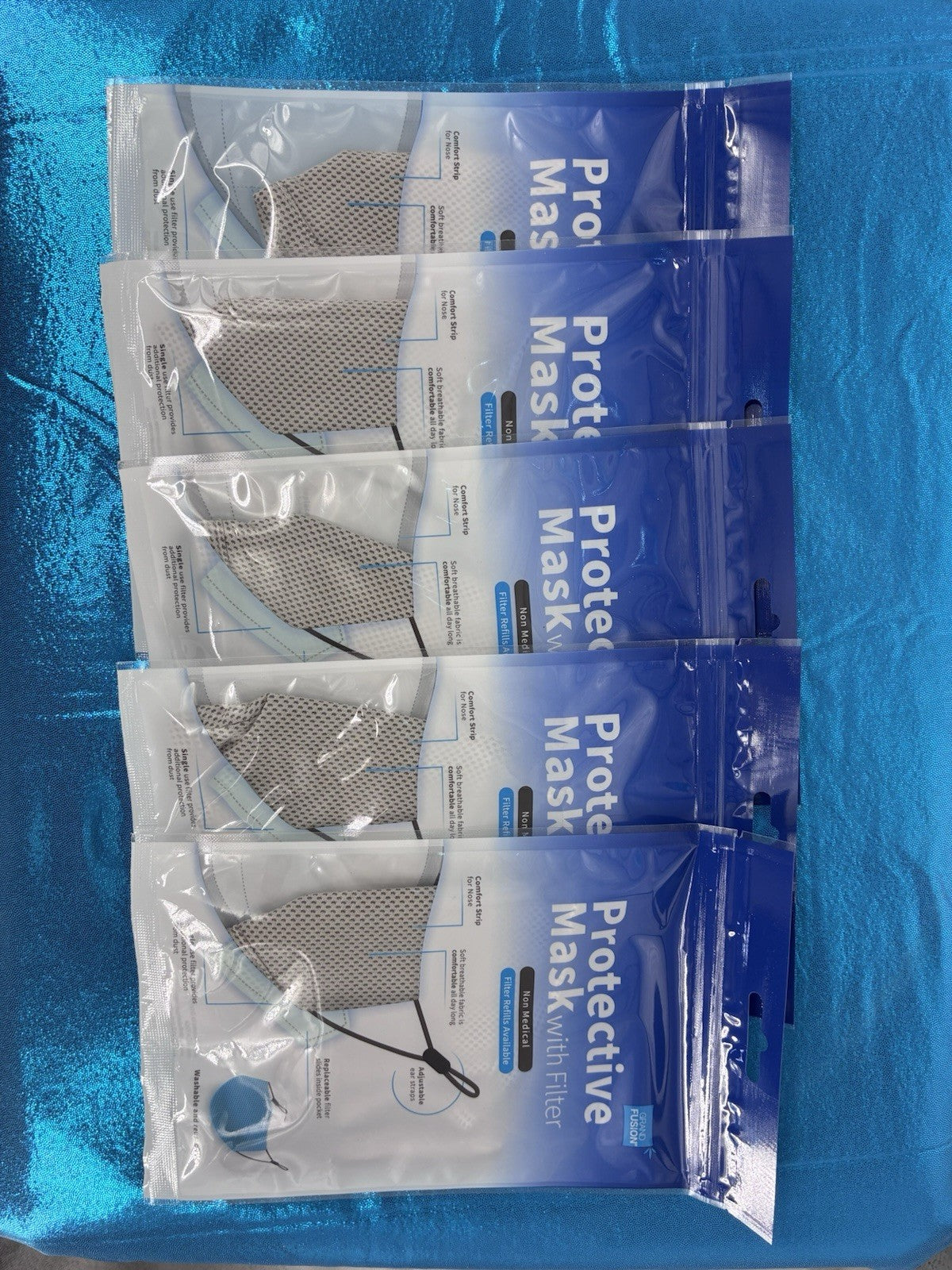 GrandFusion Non-Medical Gray Protective Mask 5 Pack