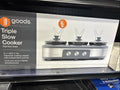 Brand New Tru 3 2 1/2 Slow Cooker Crock Pot Buffet 2.5 QT NIB In Box 3 Crocks