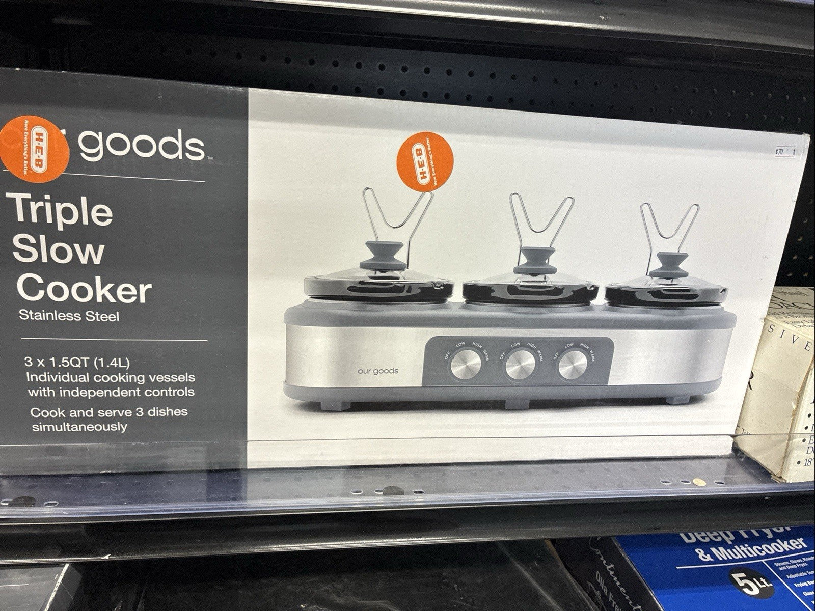 Brand New Tru 3 2 1/2 Slow Cooker Crock Pot Buffet 2.5 QT NIB In Box 3 Crocks