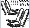 FORWODE Premium Kayak Roof Rack, 2 Pair J-Bar Roof Rack, Folding Adjustable R...