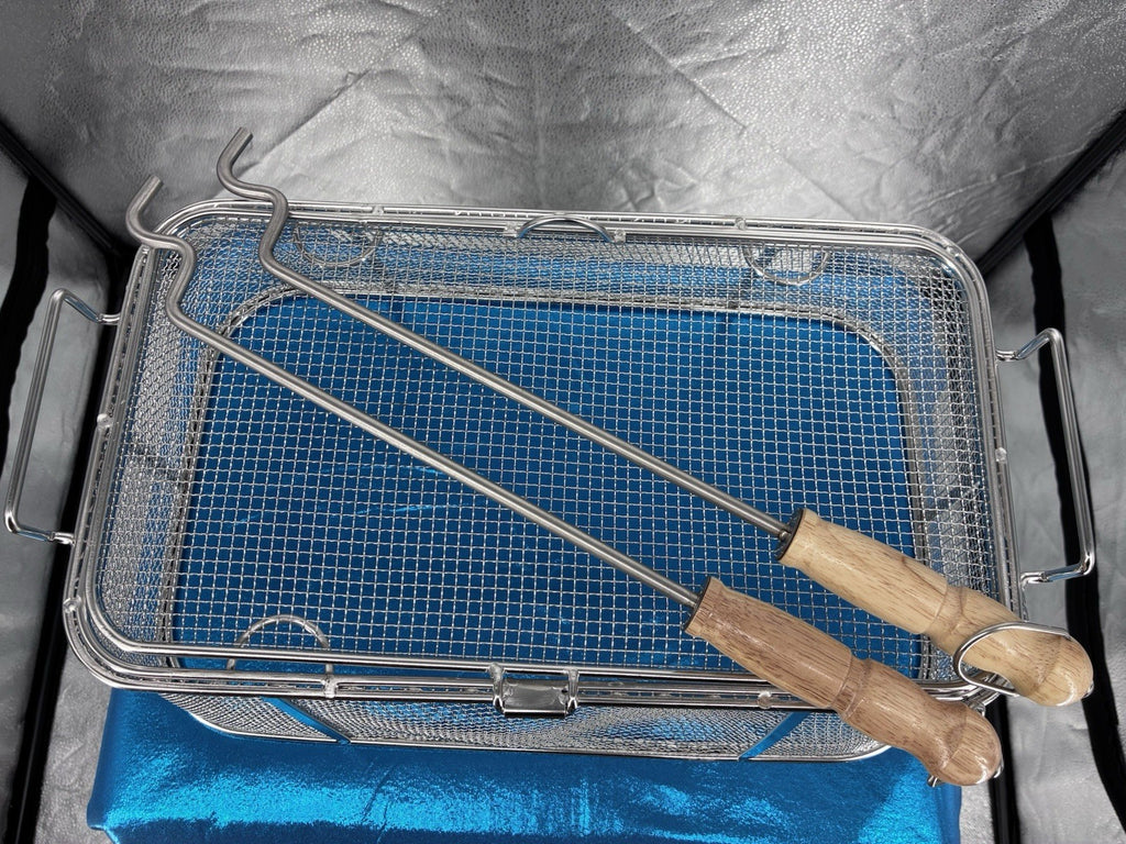 AJinTeby Fire Pit Screen and Poker, 18" x11 x7 stainless steel