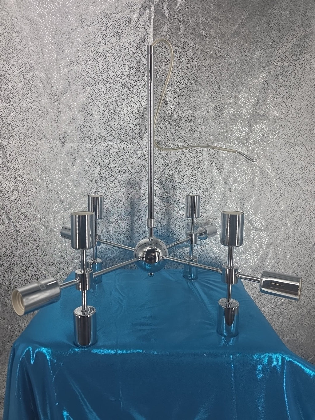 12-Light Nickle Mid-Century Pendant Ceiling Light