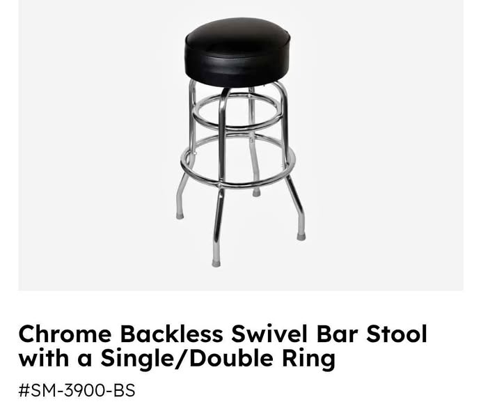 🪑 Chrome Swivel Bar Stools – Set of 5 with Black Padded Seats | Modern Counter Seating | Treasure Depot Wichita