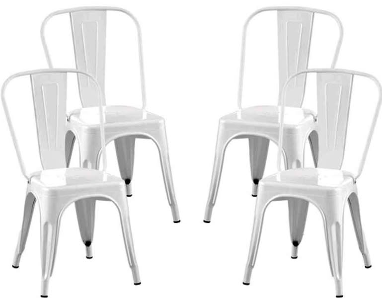 Set of 4 White Metal Dining Chairs - Dining Chairs - Wichita, Kansas | Facebook Marketplace | FacebookFacebook