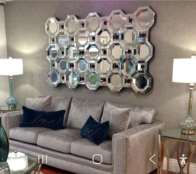 🪞 Luxury Geometric Beveled Wall Mirror – Large Modern Octagon Panel Statement Mirror | Treasure Depot Wichita