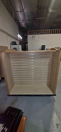 Slatwall Gondola Shelving Display with Aluminum Inserts – Maple Retail Store Fixture | Treasure Depot Wichita