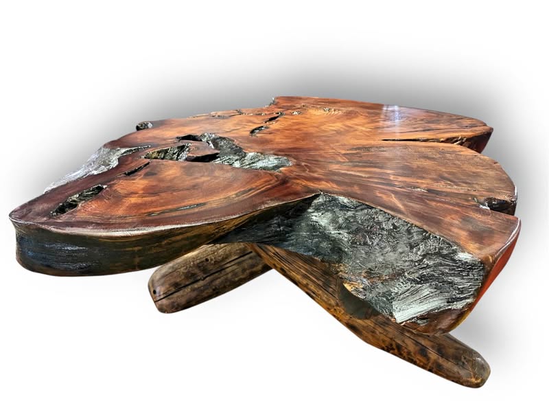 Live Edge Solid Wood Slab Table – Handcrafted Kansas One-of-One Statement Piece 🌳🔥