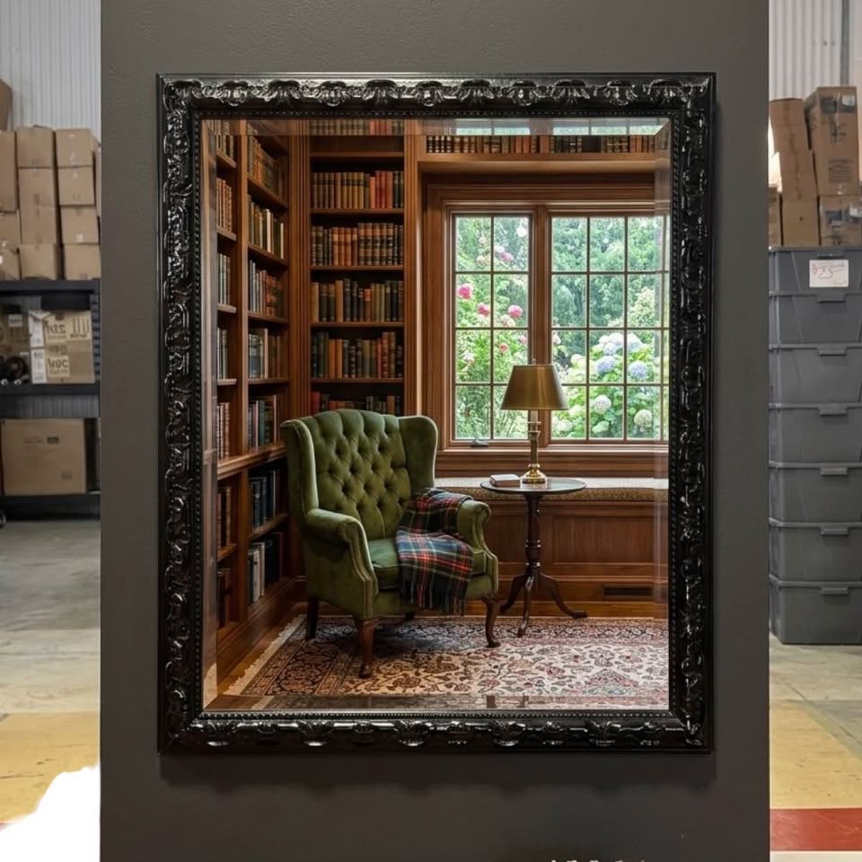 🪞✨ Ornate Framed Wall Mirror – 28” x 28” – Classic Statement Piece