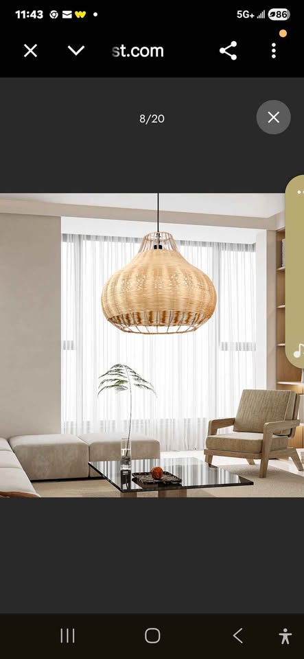Hand-woven Rattan Pendant Lampshade Wicker Chandelier |