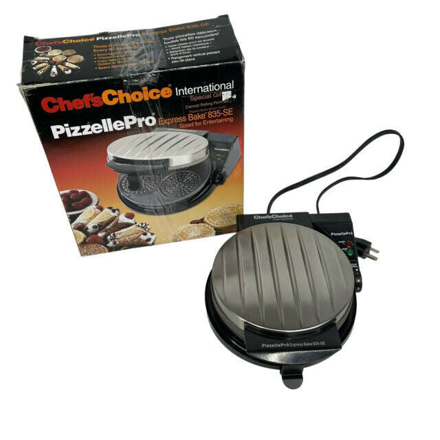 Chef’s Choice PizzellePro Express Bake 835 Pizzelle Waffle Cannoli Maker New