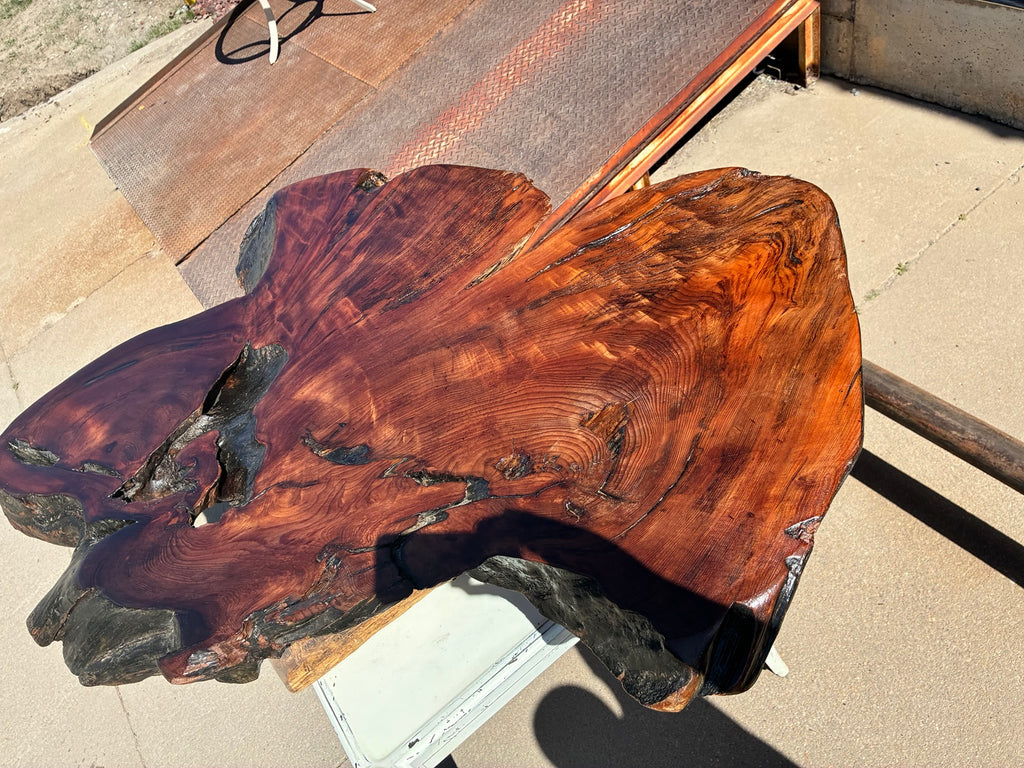Live Edge Solid Wood Slab Table – Handcrafted Kansas One-of-One Statement Piece 🌳🔥